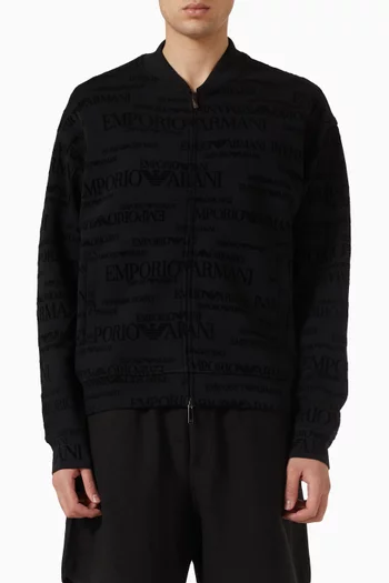 Logo Print Hoodie in Double Jersey