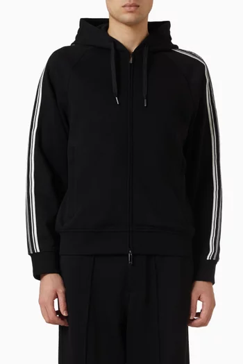 Zip-through Hoodie in Jersey Cotton