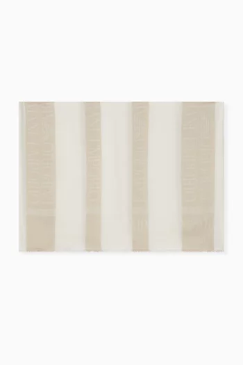 Striped Jacquard Scarf in Cotton-blend