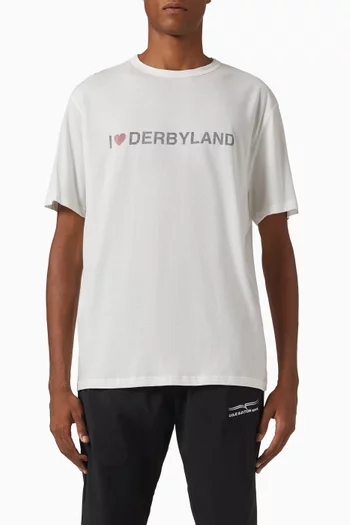 تي شيرت مزين بعبارة I love Derbyland قطن
