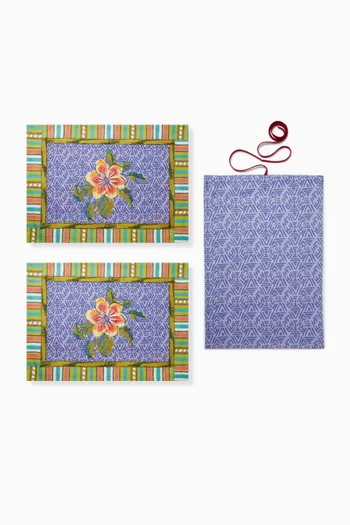 Floral Placemats in Cotton, Set of 2