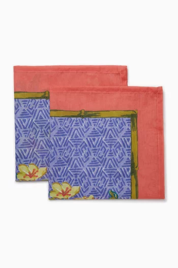 Floral Napkins in Cotton, Set of 2