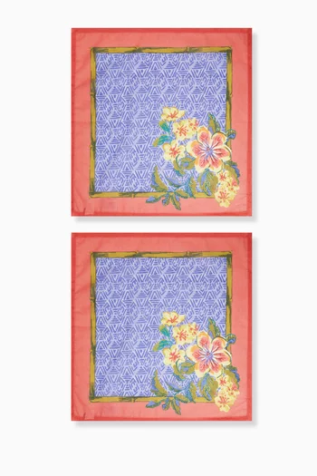 Floral Napkins in Cotton, Set of 2