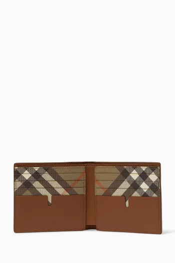 Pop Check Bifold Wallet in Leather