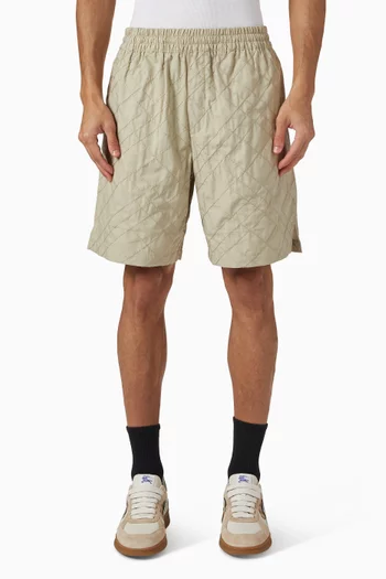 Hector Check Embroidered Shorts in Cotton