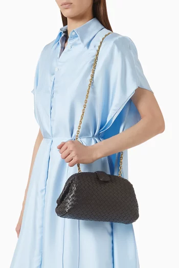 Small Lauren 1980 Clutch Bag in Intrecciato Leather