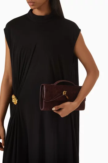 Andiamo Clutch in Intrecciato Suede