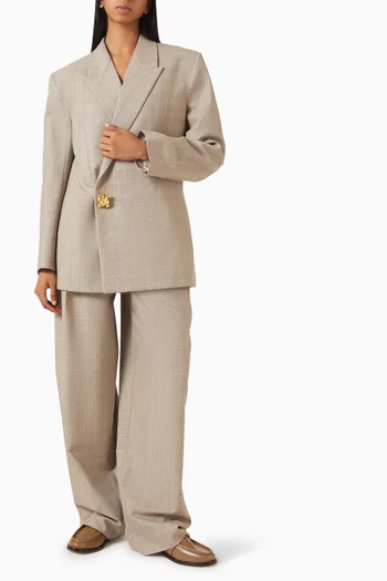 Compact Wide-leg Pants in Cotton Toile