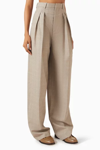 Compact Wide-leg Pants in Cotton Toile