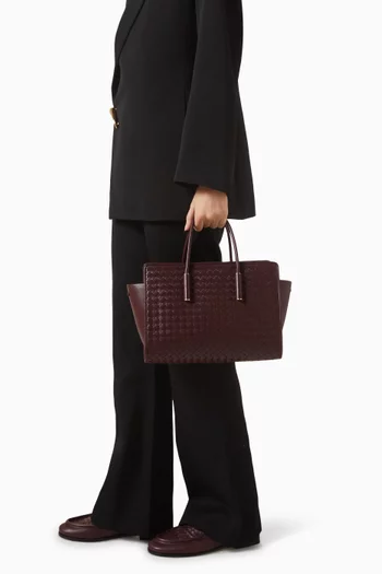 Small Barbara Tote Bag in Intrecciato Leather