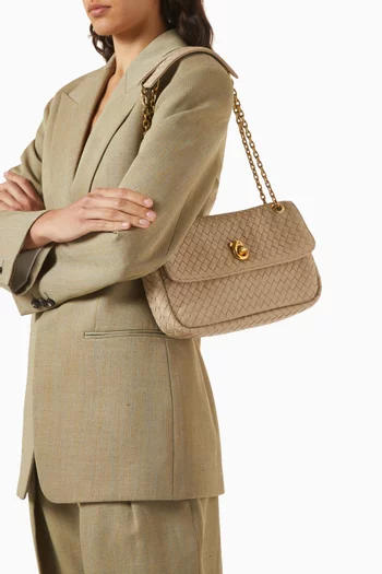 Madison Shoulder Bag in Intrecciato Leather