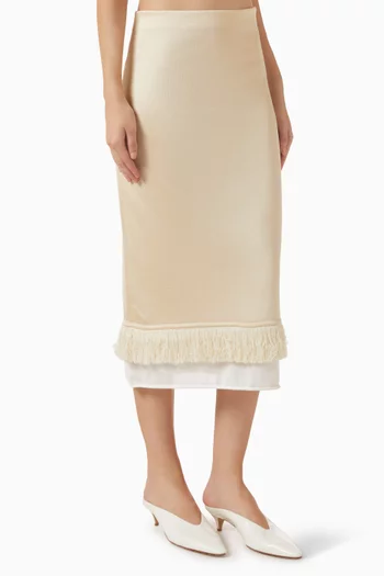 Double-layer Midi Skirt in Silk