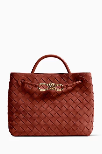 Small Andiamo Top-handle Bag in Intrecciato Suede