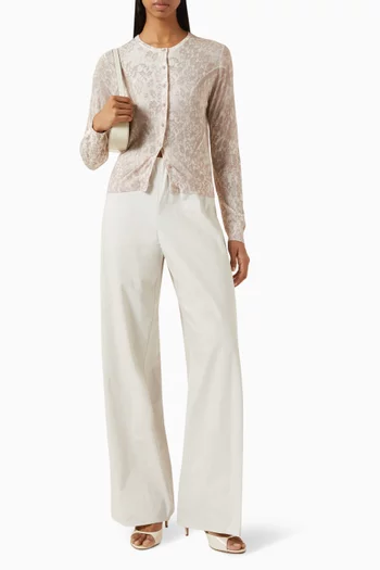 Lace-print Cardigan in Cotton-blend