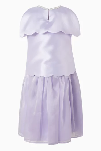 Cape Ruffled Maxi Dress