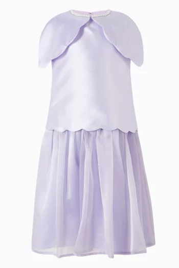 Cape Ruffled Maxi Dress
