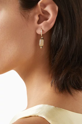 أقراط المرية مرصعة بالماس ذهب عيار 18