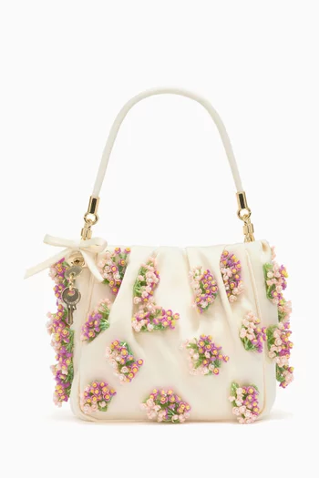 Floral Beaded Tote Bag