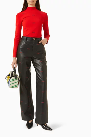 Embroidered-logo Top in Viscose Blend