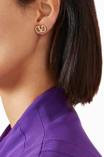 VLogo Signature Earrings in Metal & Swarovski® Crystals