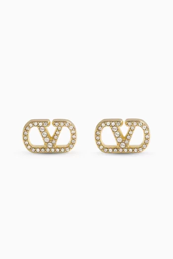 VLogo Signature Earrings in Metal & Swarovski® Crystals