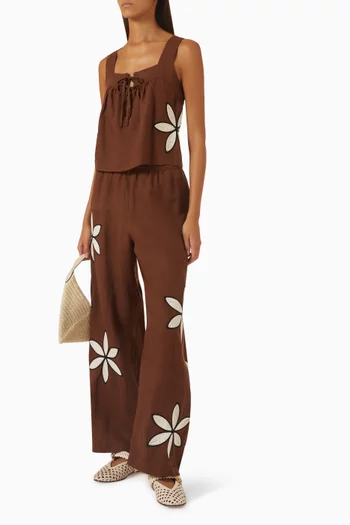 بلوزة كاليه مطرزة قطن