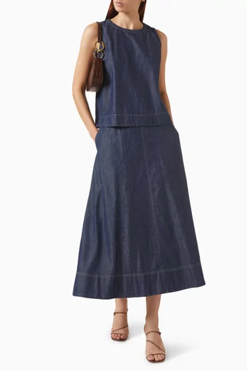 Tup Full Skirt in Cotton Denim