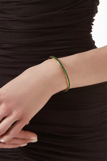 سوار تنس سيرينا نحاس مطلي بذهب عيار 18