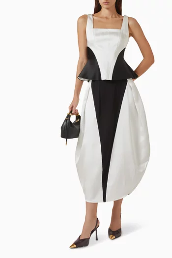 Monochrome Paneled Peplum Top