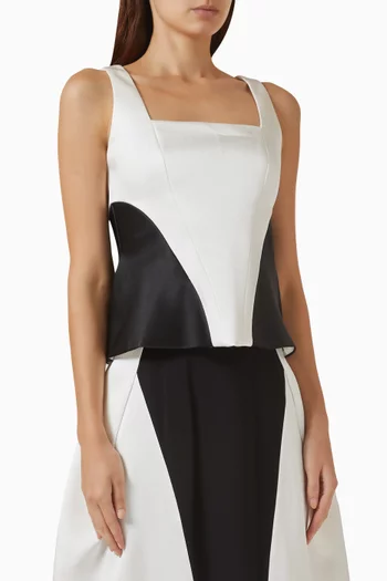 Monochrome Paneled Peplum Top