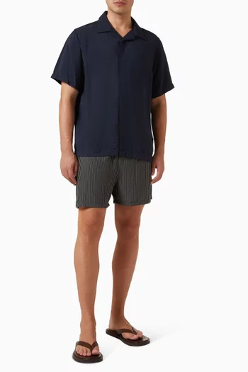 Hank Open Collar Shirt in Modal-blend