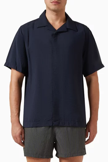 Hank Open Collar Shirt in Modal-blend