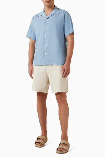 Julio Camp Collar Shirt in Cotton Twill