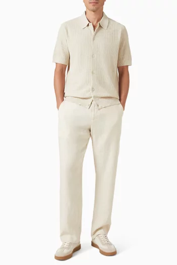 Nolan Ribbed Polo Cardigan in Knit