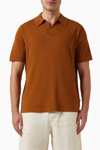 Ryan Knitted Polo Shirt in Linen-blend
