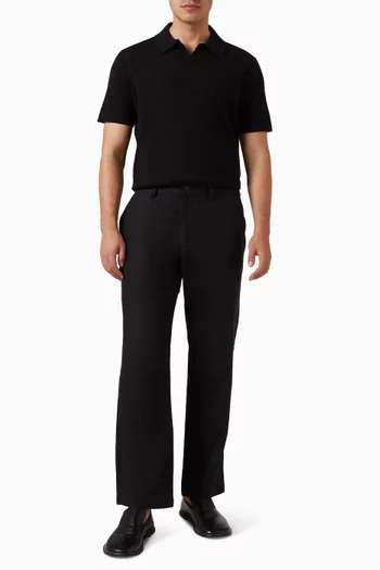 Ryan Knitted Polo Shirt in Linen-blend