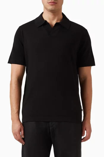 Ryan Knitted Polo Shirt in Linen-blend