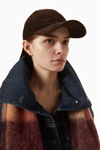 Logo Baseball Cap in Corduroy
