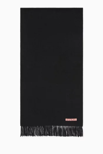 Fringed Narrow Scarf in Wool