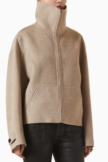 Wool Zip Jacket in Cashmere-wool