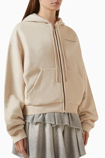 Title Logo Zip-up Hoodie in Cotton-Fleece