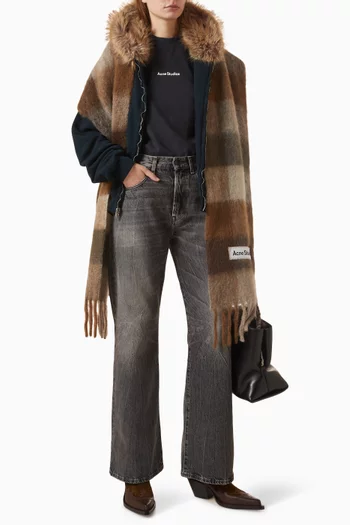 Faux Fur Hoodie in Cotton-fleece