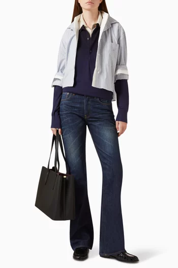 Asymmetric Double-collar Polo Sweater in Silk-blend