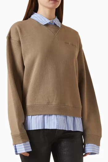 Layered Sweatshirt in Cotton-fleece