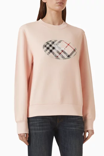 Check Knight Stamp Sweatshirt in Cotton