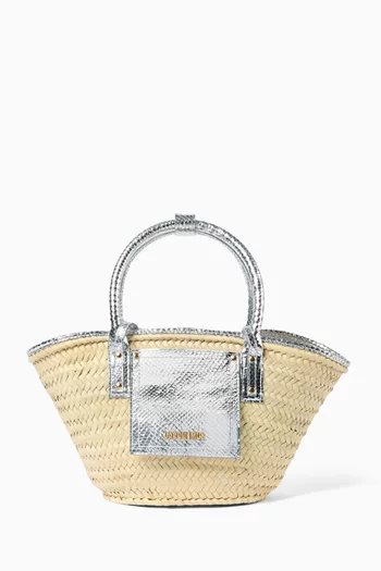 The Small Soli basket Bag in Raffia