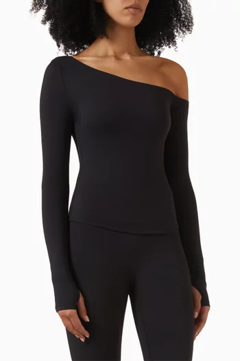 Sabrina Asymmetric Top in Stretch-nylon