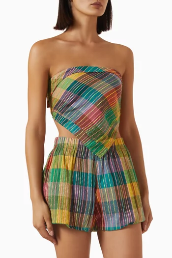 Echo Handkerchief Top in Cotton-plaid
