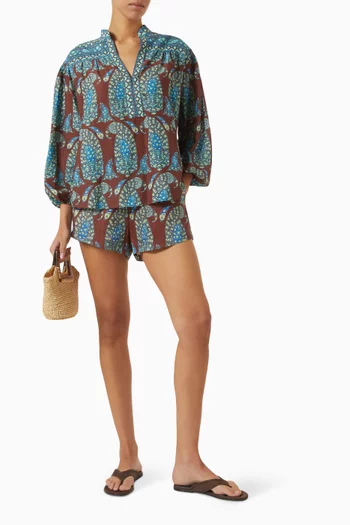 Calico Yoke Smock Top