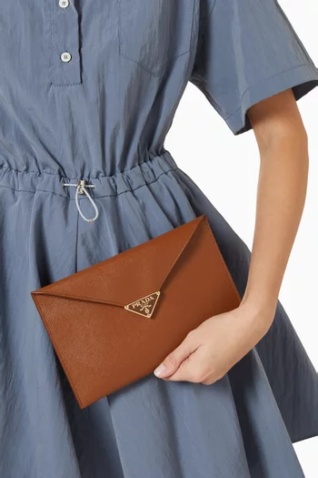 Envelope Clutch Bag in Saffiano Leather